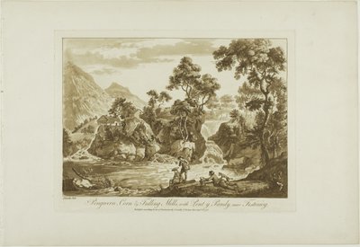 Pengnern Korn- und Walkmühlen, mit Pont y Pandy, in der Nähe von Festiniog von Paul Sandby
