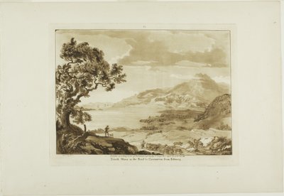 Traeth Mawr auf der Straße nach Caernarvan von Fistiniog, Platte sechs aus Zwölf Ansichten in Wales von Paul Sandby