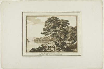 Blick auf den Neath River vom Haus in Briton Ferry in Glamorgan Shire, aus Zwölf Ansichten in Aquatinta nach Zeichnungen vor Ort in Südwales von Paul Sandby