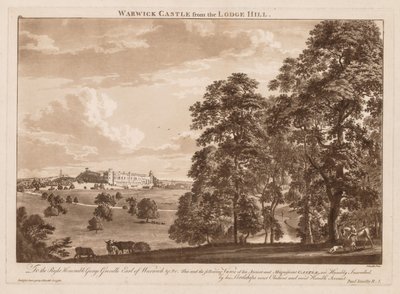 Ansichten von Warwick Castle: Warwick Castle vom Lodge Hill von Paul Sandby