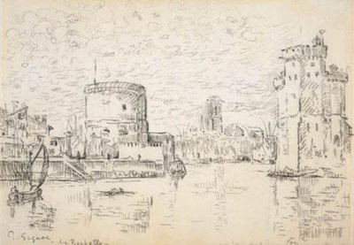 Die Einfahrt zum alten Hafenbecken in La Rochelle von Paul Signac