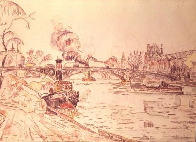Paris mit dem Louvre und Pont des Arts von Paul Signac
