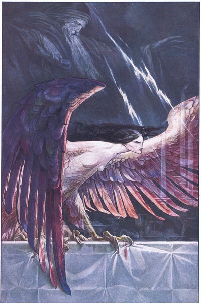 Ariel als Harpyie, Illustration aus Der Sturm, 1908 von Paul Vincent Woodroffe
