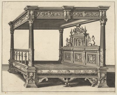 Himmelbett aus Verscheyden Schrynwerck, 1658 von Paul Vredeman de Vries