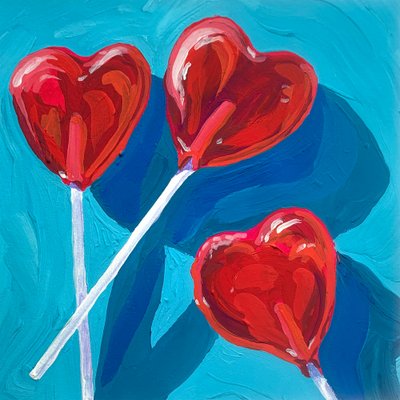 Süße rote Herzlutscher von Pauline Wegman | Key and Sea Creative