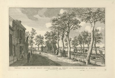 Ansicht der Südwest-Binnensingel (Zuidwal) in Den Haag von Paulus Constantijn la Fargue