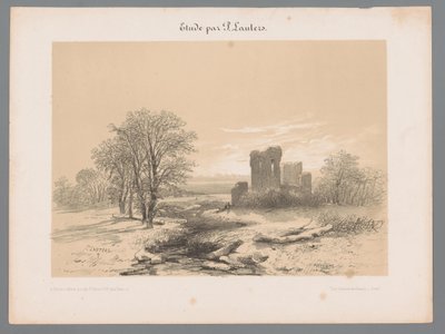 Landschaft mit Ruine von Paulus Lauters