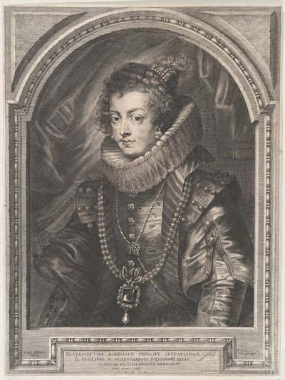 Porträt von Elisabeth von Bourbon, Königin von Spanien, 1632 von Paulus Pontius