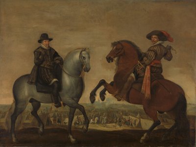 Prinzen Maurits und Frederik Hendrik zu Pferd von Pauwels van Hillegaert (workshop of)
