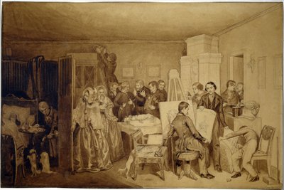 Die Folgen des Todes von Fidelka - Werk von Pawel Andrejewitsch Fedotow, Tusche und Sepia auf Papier von Pavel Andreevich Fedotov