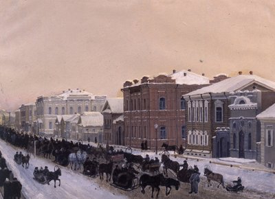 Tomsk, Magistratskaya-Straße während der Fastnacht 1897, 1897 von Pavel Mikhaylovich Kosharov
