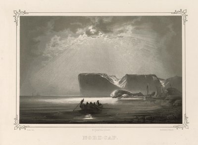 Nordkap. Illustration aus dem Buch Norge fremstillet i Tegninger von P.Chr. Asbjørnsen, veröffentlicht von Chr. Tønsberg (Norwegen, 1848) von Peder Balke