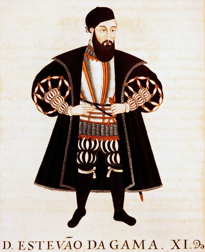 Estevao Da Gama (ca. 1505-1576), Miniatur aus Brieve Tratado oder Epilogo dos Vizos-Reys de India von Pedro Barretto de Resende