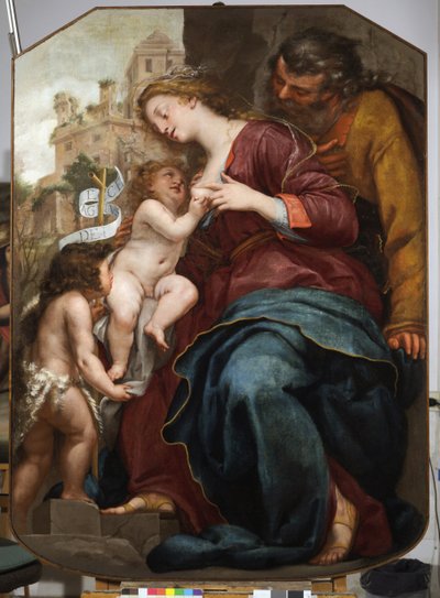 Die Heilige Familie mit Johannes dem Täufer von Pellegrino Piola