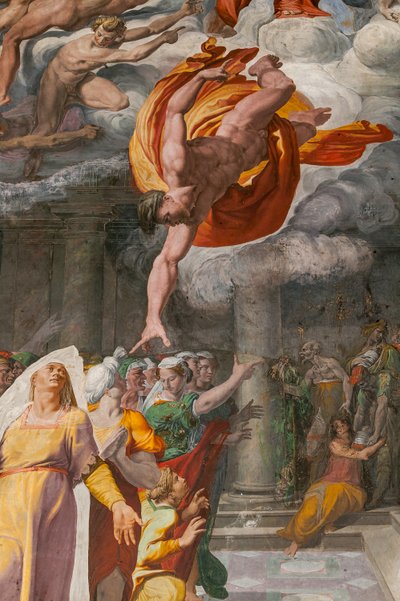 Die Ankündigung des Kommens des Täufers, Poggi-Kapelle von Pellegrino Tibaldi