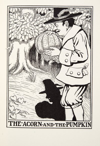 Die Eichel und der Kürbis, aus Fontaine Fabeln, veröffentlicht 1905 von Percy J. Billingshurst