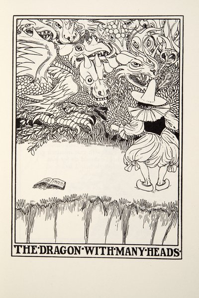 Der Drache mit vielen Köpfen, aus Fontaine Fables, veröffentlicht 1905 von Percy J. Billingshurst