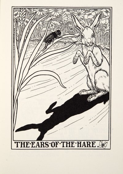 Die Ohren des Hasen, aus Fontaine Fables, veröffentlicht 1905 von Percy J. Billingshurst