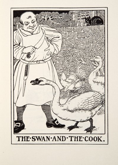 Der Schwan und der Koch, aus Fontaine Fables, veröffentlicht 1905 von Percy J. Billingshurst