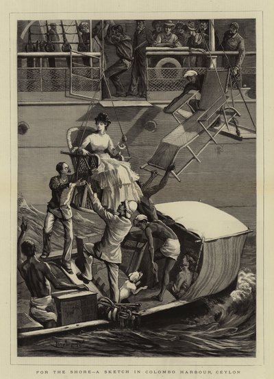 Für die Küste, eine Skizze im Hafen von Colombo, Ceylon von Percy Macquoid