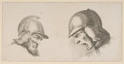 Zwei Köpfe alter Soldaten, nach 1641 von Peregrine Lovell