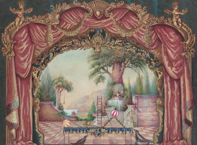 Kulisse für Vaudeville-Bühne, ca. 1938 von Perkins Harnly