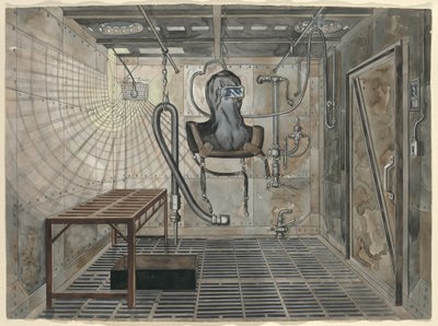 Innenansicht der Sandstrahlkammer, 1935 von Perkins Harnly