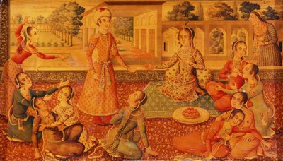 Ein spätes Zand lackiertes Pappmaché-Kästchen, ca. 1794-95 von Persian School