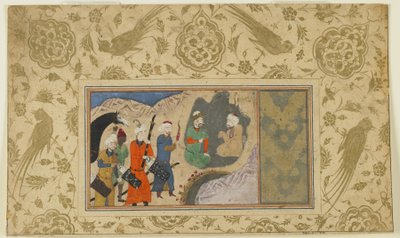 Iskandar besucht einen Einsiedler, um 1500 von Persian School