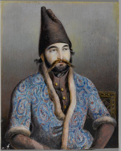 Porträt eines Adligen oder königlichen Figur, möglicherweise Muhammad Shah Qajar von Persian School
