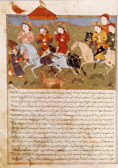 Darstellung von Houlagou Khan, Enkel von Dschingis Khan von Persian School