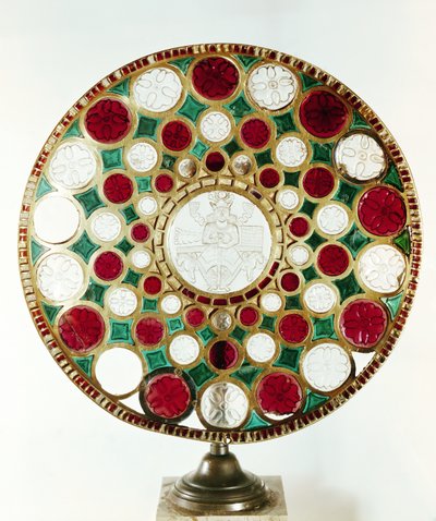 Der Becher Salomos, mit einem Reliefkamee eines Königs, Sassanidenzeit (226-651) (Gold, Bergkristall, Granat und grünes Glas) von Persian School