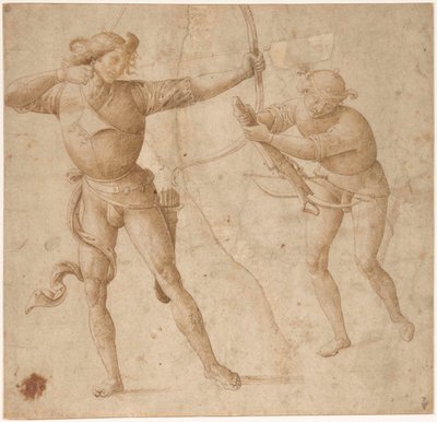 Ein Bogenschütze und ein Armbrustschütze, ca. 1500 von Perugino