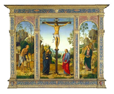 Die Kreuzigung mit der Jungfrau, dem heiligen Johannes, dem heiligen Hieronymus und der heiligen Maria Magdalena von Perugino