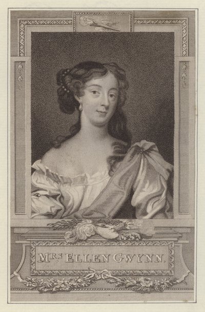 Nell Gwyn, Geliebte von König Karl II. (Stich) von Peter (after) Lely