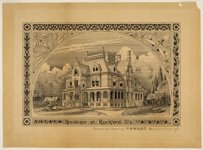N. C. Thompson Haus, Rockford, Illinois, Perspektive von Peter Bonnett Wight