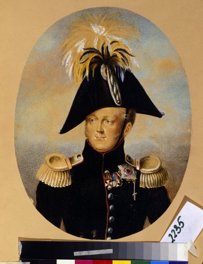 Porträt des Zaren Alexander I. Pawlowitsch mit verschiedenen Auszeichnungen von Peter Ernst Rockstuhl