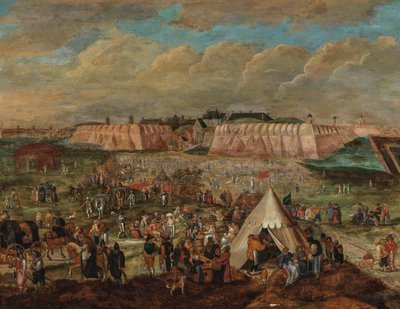 Die Belagerung des Spanjaardenkasteel in Antwerpen von Peter Goetkind the Younger
