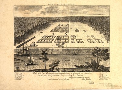 Ansicht von Savannah am 29. März 1734 von Peter Gordon