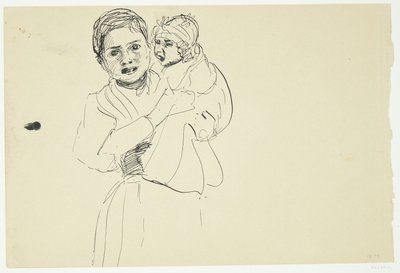 Italienische Frau mit Kind auf dem Arm von Peter Hansen