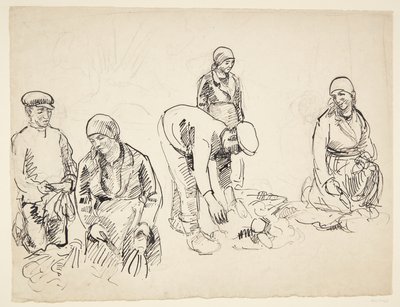 Rübenpflücker. Studienblatt von Peter Hansen
