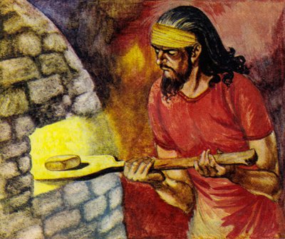 Brief und Umschlag werden in den Ofen gelegt, um hart gebacken zu werden von Peter Jackson