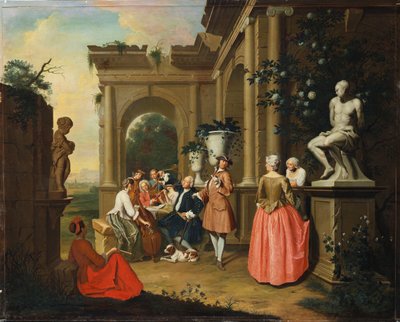 Ein Konzert an einem Portikus, 1739 von Peter Jacob Horemans