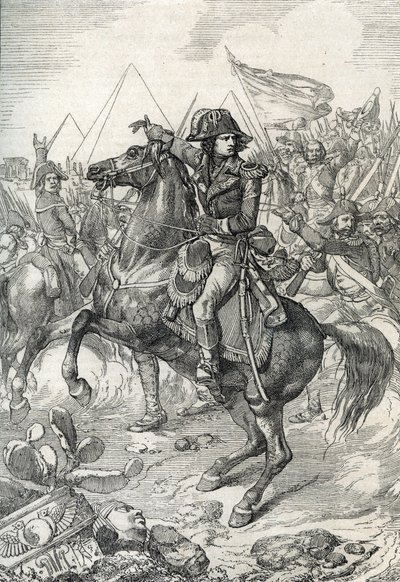 Ägyptische Expedition (1798-1801): General Napoleon Bonaparte (1765-1821) vor den Pyramiden von Peter Johann Nepomuck Geiger