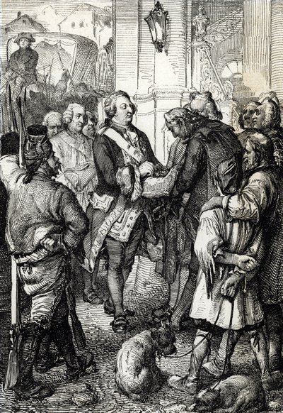 Französische Revolution: König Ludwig XVI. erhält vom Bürgermeister von Paris Jean-Sylvain Bailly die Trikolore-Kokarde von Peter Johann Nepomuck Geiger