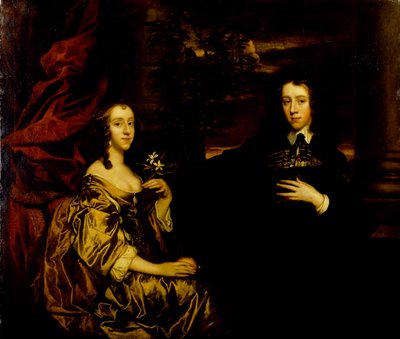 Porträt eines jungen Gentlemans und seiner Frau, um 1655-58 von Peter Lely