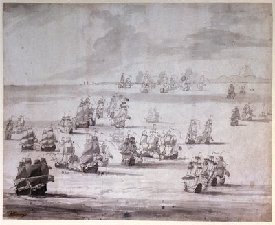 Die Schlacht von Kap Passaro von Peter Monamy