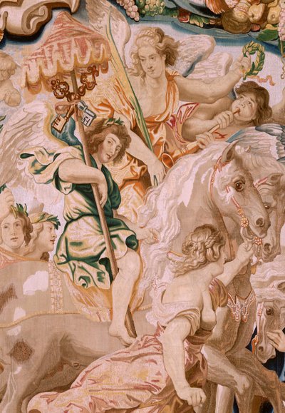 Flämischer Wandteppich. Serie Der Triumph der Eucharistie. Der Triumph der Kirche. Achter Wandteppich der Serie. Modell Peter Paul Rubens. 1626-1628. Herstellung Jan II Raes, Brüssel von Peter Paul (after) Rubens