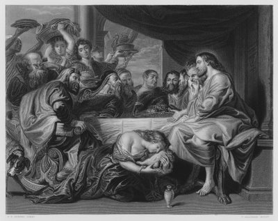 Maria salbt die Füße Christi von Peter Paul (after) Rubens