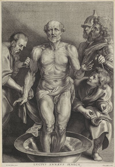 Der Tod des Seneca, graviert von Alexander Voet II von Peter Paul (after) Rubens